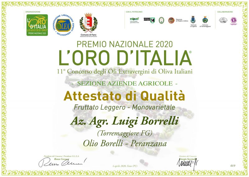 Premio Nazionale L'Oro d'Italia 2020